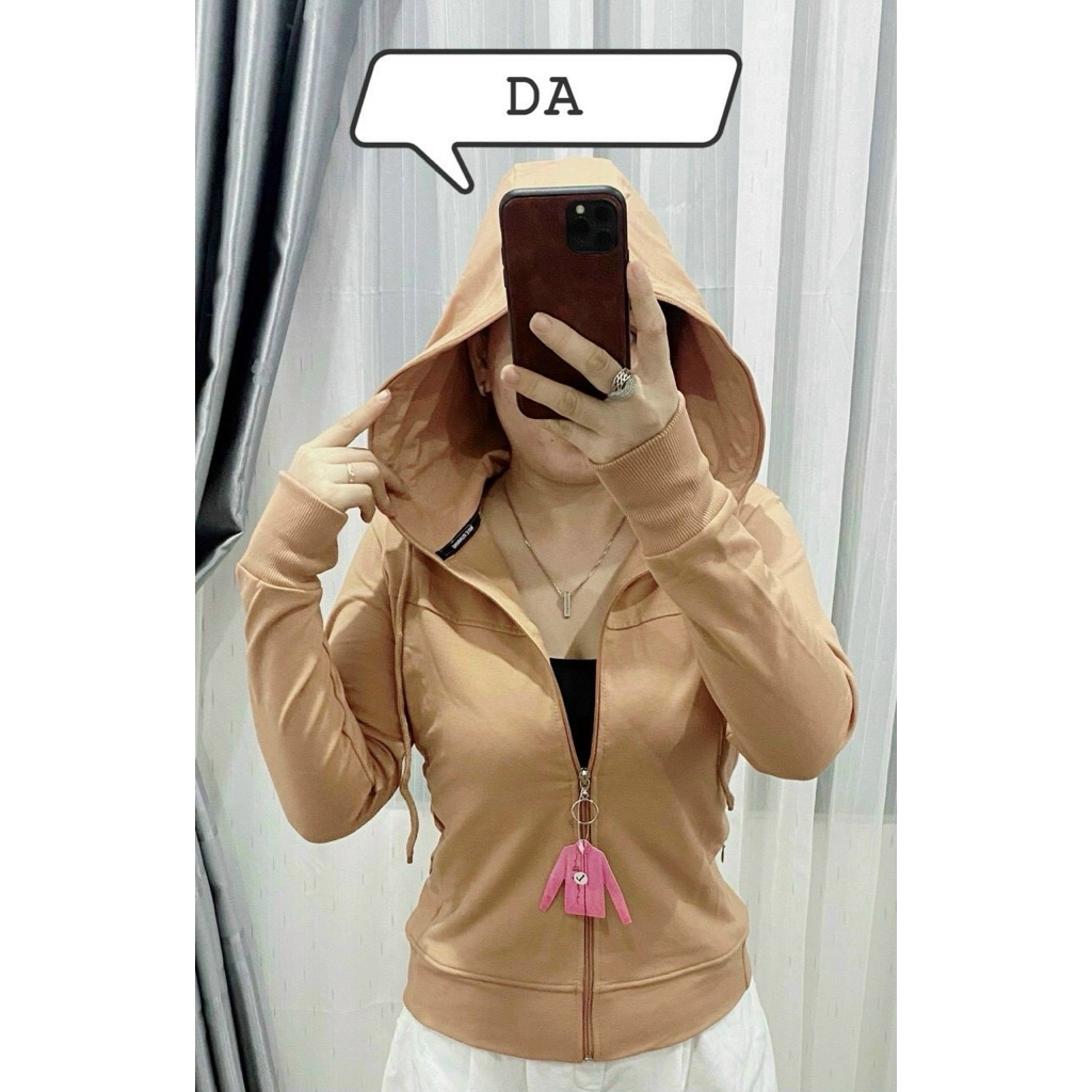 ( Bigsize) Áo khoác nữ vải cotton da cá trơn , 6 túi nón to, Form thường dễ mặc -Q16