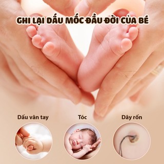 [Cỡ lớn+đẹp] Khung In Dấu Chân Tay Cho Bé - Khung ảnh lưu giữ dấu mốc đầu đời của con