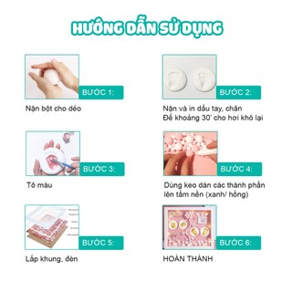[Cỡ lớn+đẹp] Khung In Dấu Chân Tay Cho Bé - Khung ảnh lưu giữ dấu mốc đầu đời của con