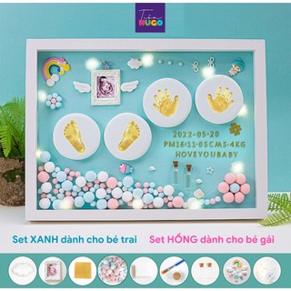 [Cỡ lớn+đẹp] Khung In Dấu Chân Tay Cho Bé - Khung ảnh lưu giữ dấu mốc đầu đời của con