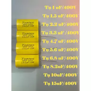 Tụ phân tần 1uF1.5 uF2.2uF 3.3uF 4.7uF 5.6uF 6.8uF 8.2uF 10uF 15uF /400V #tuphantan #phantan #Tụ LOA