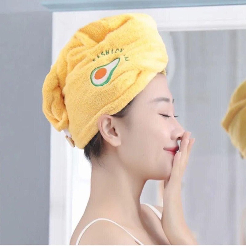 Khăn Quấn Ủ Tóc Lau Khô Siêu Tốc Loại Lớp Lông Cừu Mềm Siêu Thấm