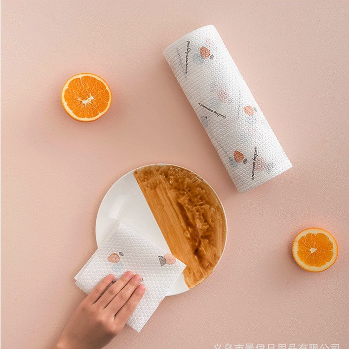 Cuộn 60 Tờ Khăn Giấy Lau Bếp Đa Năng, Khăn Giấy Đa Năng Lau Bếp, Lau Tay, Có thể tái sử dụng