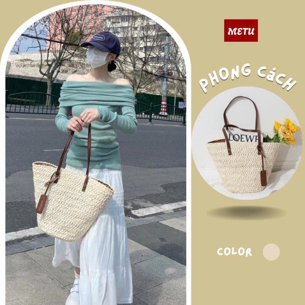Túi Cói Du Lịch ,Túi Đi Biển Xinh thiết kế Vintage 13