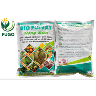 Phân bón lá hữu cơ BIO FULVATE RONG BIỂN, Dạng vảy nhuyễn tan 100% trong nước gói 1kg