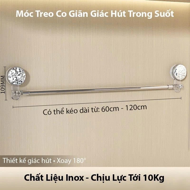 Thanh Inox Hút Chân Không Để Treo Khăn - Hình ảnh thực tế
