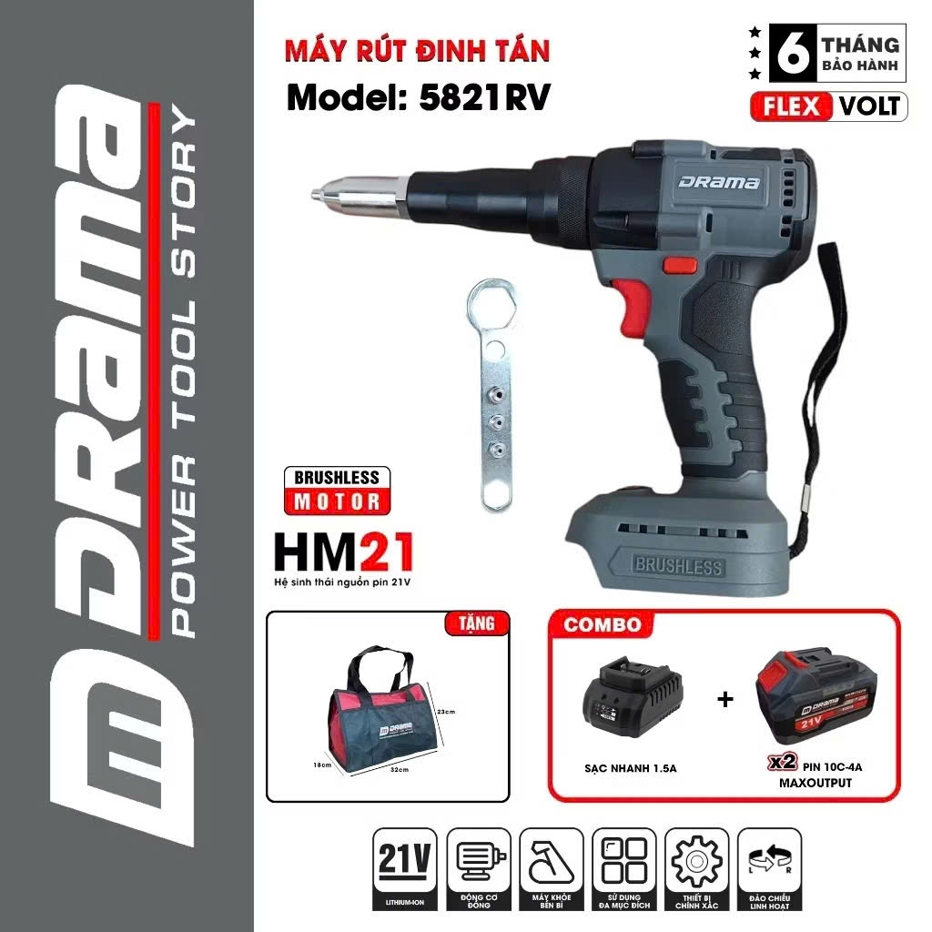 Máy Rút Đinh Tán, Rút Rive DRAMA Rút Đinh 2.4mm-5mm Chân Pin Phổ Thông ...