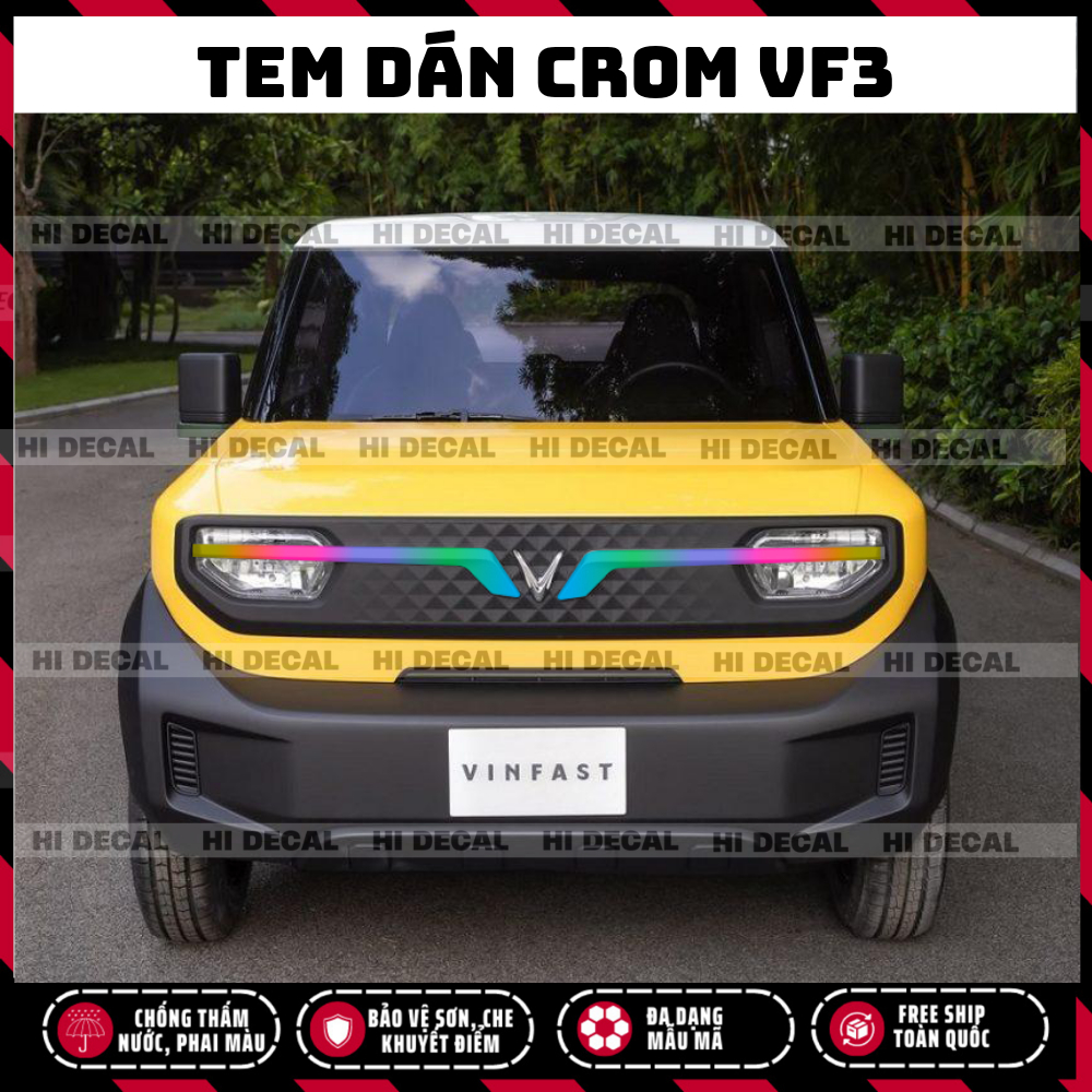 Tem decal dán Crom VF3 trang trí  xe bền màu, chống nước