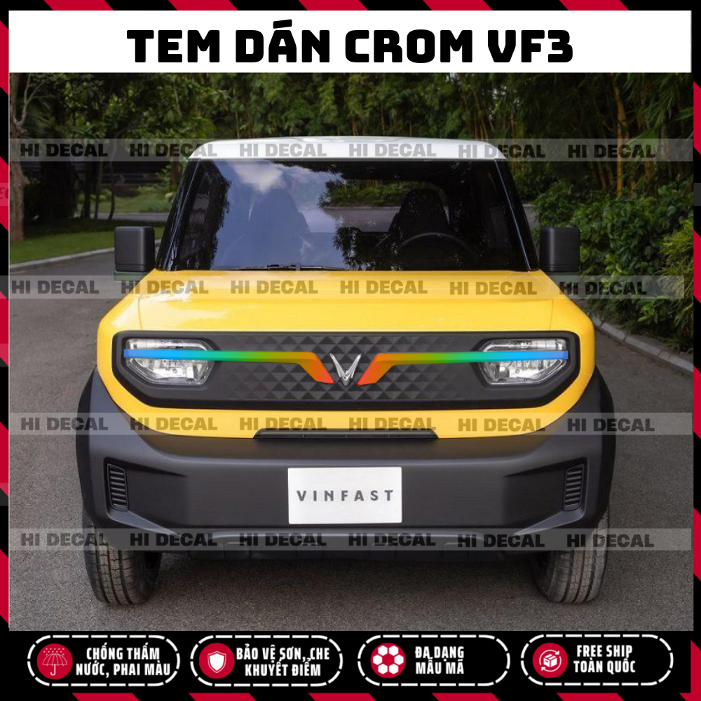 Tem decal dán Crom VF3 trang trí  xe bền màu, chống nước