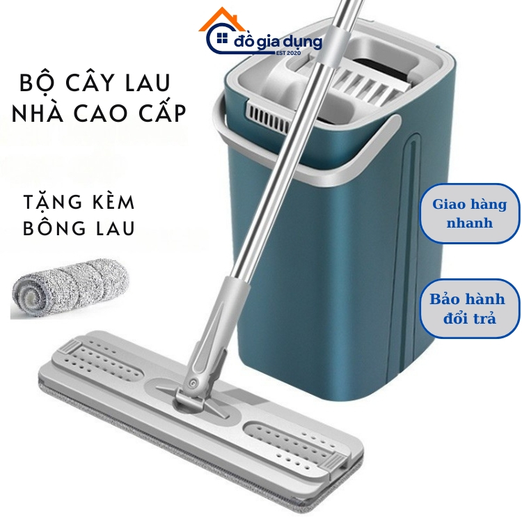 Cây Lau Nhà Tự Vắt Thông Minh Bộ Chổi Lau Nhà 360 Độ Đa Năng Bộ Lau Nhà 2 Ngăn Giặt Vắt Tiện Lợi