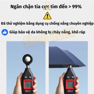 Ô Dù Che Mưa, Vải Dù 2 Lớp Màu, Chống Tia UV, Thấm Nước, Ô Gấp Gọn 24 Nan Đóng Mở Tự Động