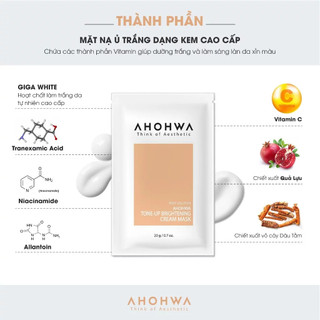 [HÀNG CÔNG TY] Mặt Nạ Ủ Trắng Da, Làm Sáng Da Ahohwa Tone-Up Brightening Cream Mask (20g)