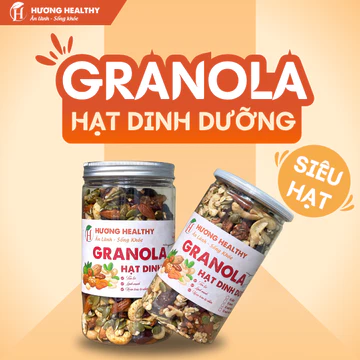 Granola siêu hạt Hương Healthy 400g/500g (Phù hợp ăn kiêng, ăn uống healthy, cho mẹ bầu ăn vặt)