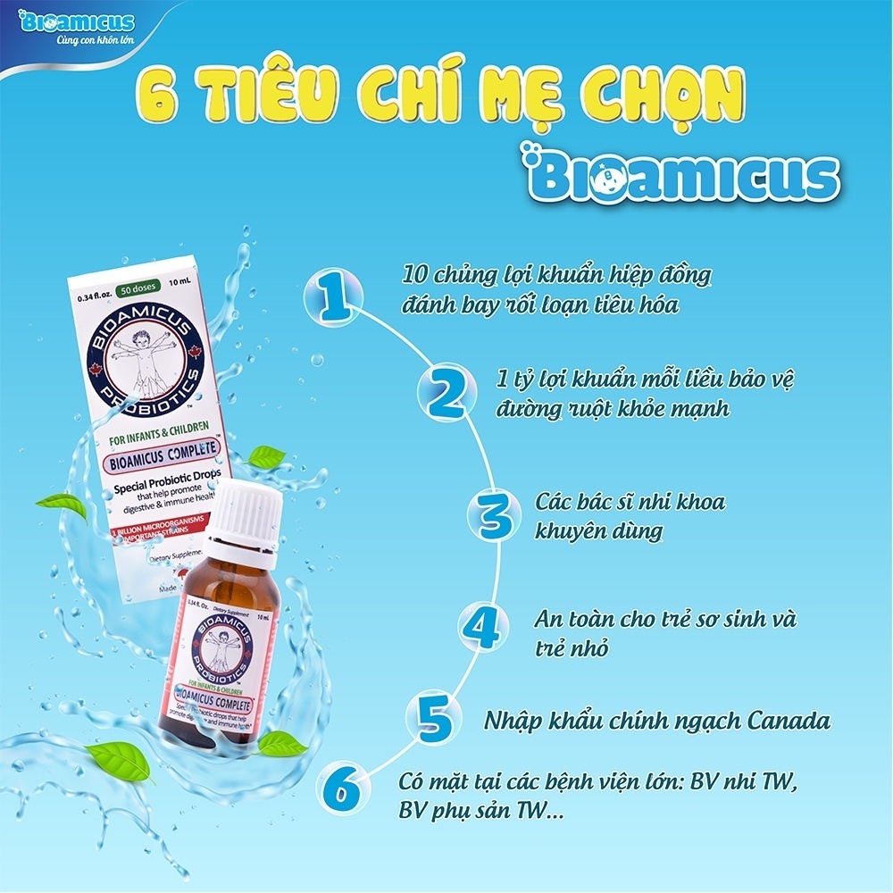 Bộ Đôi Cho Bé - BioAmicus Complete 10 Chủng lọ 10mL & BioAmicus Omega-3 DHA lọ 30mL + quà