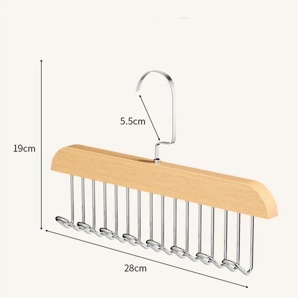Móc Phơi Đồ Tiết Kiệm Không Gian-Móc Treo Quần Áo Bằng Gỗ 8 Nhánh Inox - MÓC GỖ THIẾT KẾ XOAY TREO ĐỒ TIỆN DỤNG