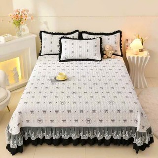 Bộ Ga Gối Đũi Phủ Bèo Nhập Khẩu Chun Cài 4 Góc, Bộ 3 Món Đũi Mềm Mịn Thoáng Mát Thấm Mồ Hôi