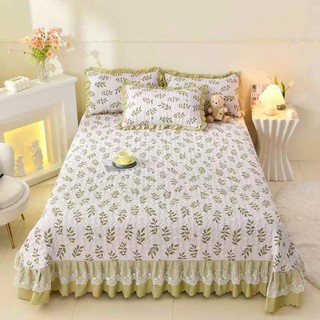 Bộ Ga Gối Đũi Phủ Bèo Nhập Khẩu Chun Cài 4 Góc, Bộ 3 Món Đũi Mềm Mịn Thoáng Mát Thấm Mồ Hôi