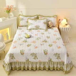 Bộ Ga Gối Đũi Phủ Bèo Nhập Khẩu Chun Cài 4 Góc, Bộ 3 Món Đũi Mềm Mịn Thoáng Mát Thấm Mồ Hôi