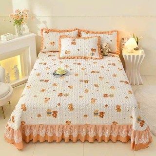 Bộ Ga Gối Đũi Phủ Bèo Nhập Khẩu Chun Cài 4 Góc, Bộ 3 Món Đũi Mềm Mịn Thoáng Mát Thấm Mồ Hôi