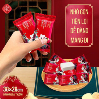 Khăn Giấy Nén Cao Cấp - Khăn Dày 2 Lớp 28x30cm - Mang Đi Du Lịch, Công Tác Tiện Lợi - Gói 22 Viên