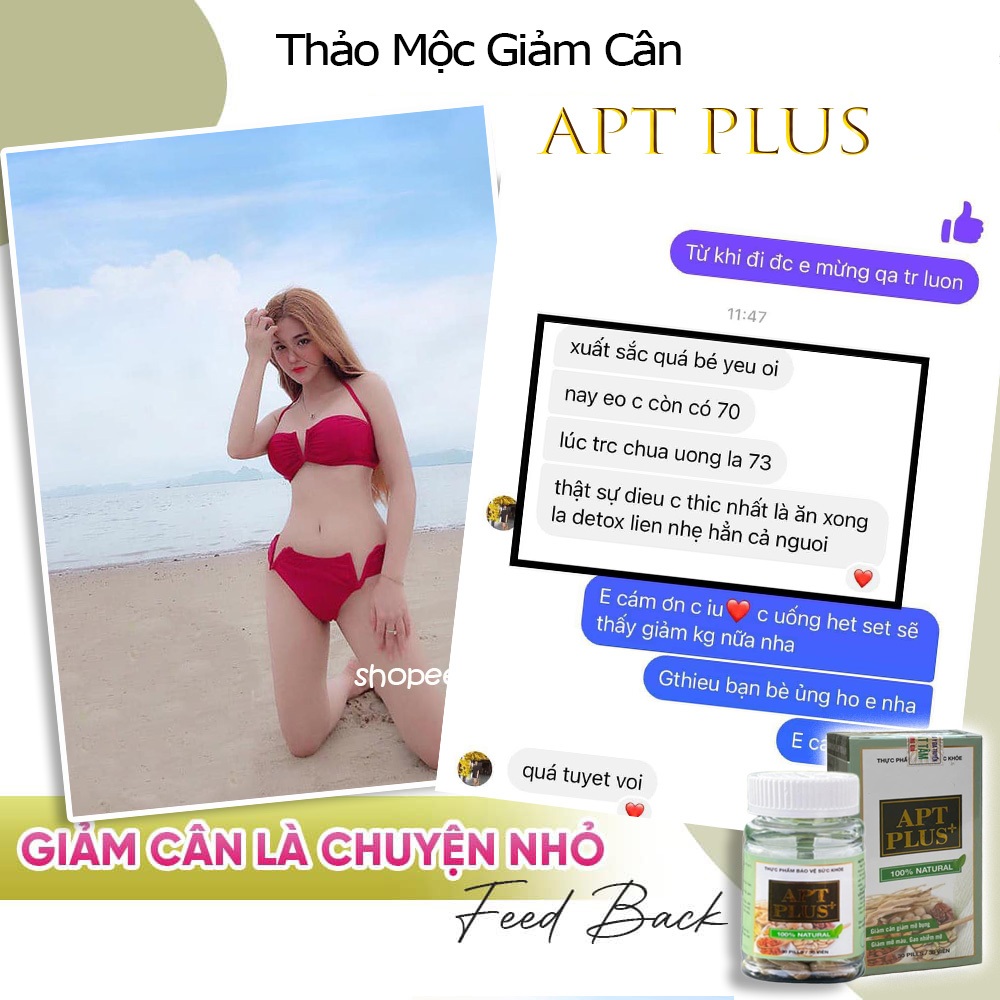 Giảm cân APT PLUS Trà Giảm cân nhanh cấp tốc chính hãng thảo mộc không phải thuốc giảm cân