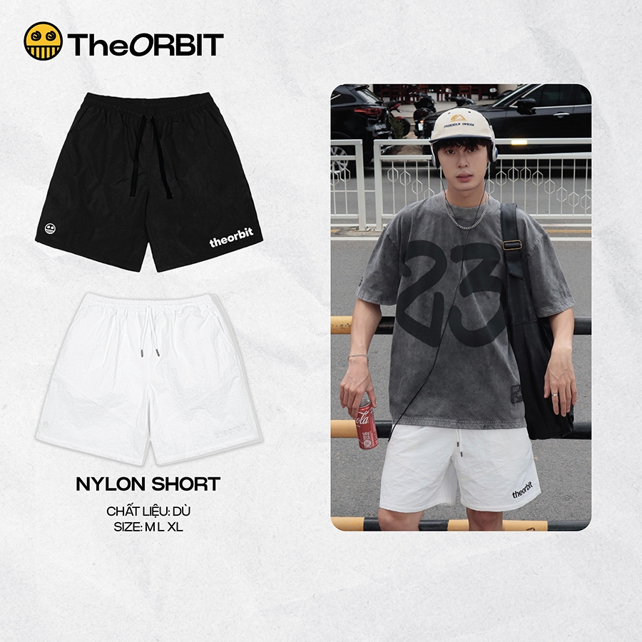 Quần Short Nam Nữ The ORBIT - OB Nylon Black/White - Quần short 2 lớp - Local Brand Chính Hãng