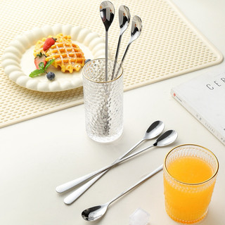 Combo 4/6/12 Chiếc Thìa Cà Phê Đá Sinh Tố 20cm Inox 304 Miệng Bầu Muỗng Thép Không Rỉ