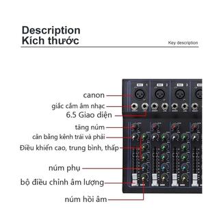 Bàn Trộn Mixer F7 USB - 7 Kênh - Chống Hú Tuyệt Đối - Hát Livestream, Nâng Cấp Âm Thanh Loa Kéo, Âmli, Dàn Karaoke