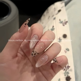 [B96] Móng úp thiết kế thạch nude da báo đủ size hot hit nailbox xinh mắt mèo by Bloom