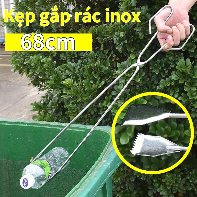68cm Kẹp Gắp Rác Inox/Cây Gắp Rác Inox/Cây Gắp Đồ Đa Năng/Gắp Rác Vệ ...
