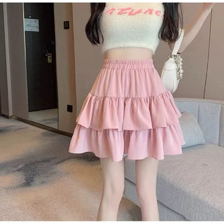 Váy ngắn tầng xòe tiểu thư style Hàn có quần trong màu trắng hồng đen xanh hot trend VANISA CT395