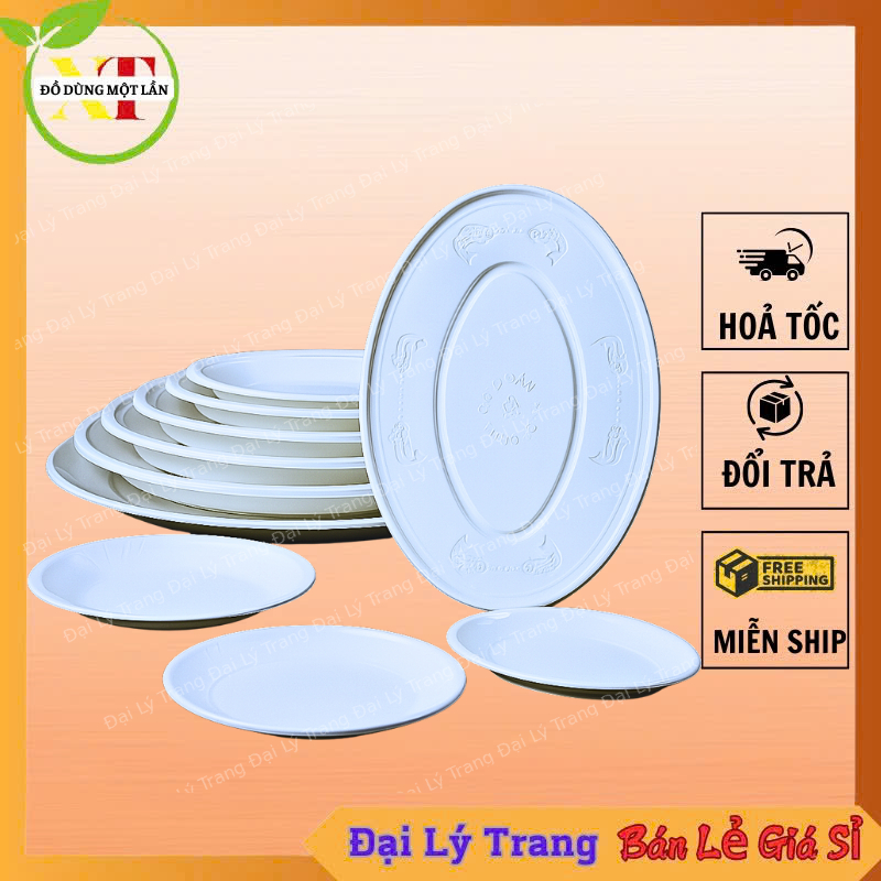 ( SET 500 ) Dĩa nhựa dùng 1 lần , Đĩa nhựa ăn 1 lần Đ…