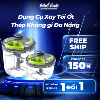 Dụng Cụ Xay Tỏi Ớt 900ML Máy Xay Tỏi Ớt Cầm Tay Nhỏ Gọn, Dễ Vệ Sinh Lưỡi Dao Bén, Nhựa Cao Cấp
