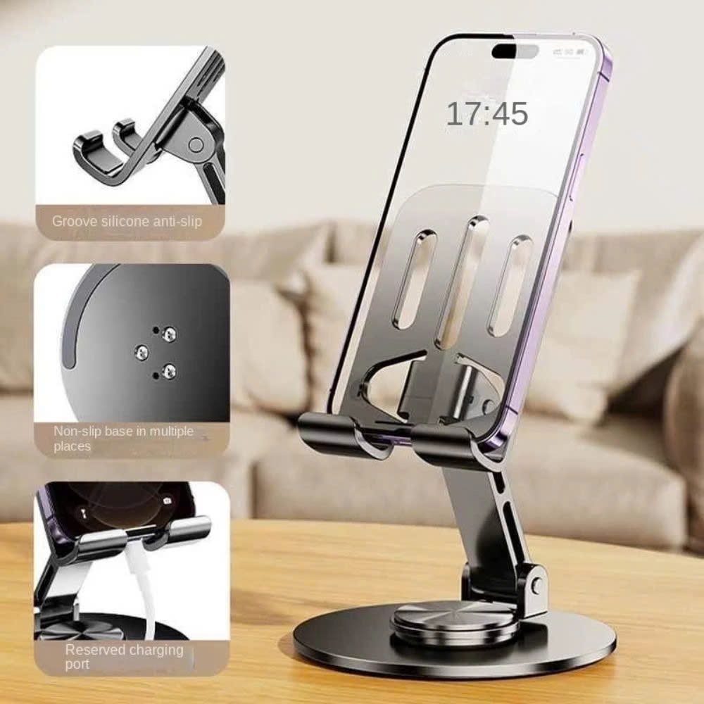 KỆ ĐỠ TRỤC XOAY 360 ĐỘ LINH HOẠT - Giá Để Điện Thoại Gấp Gọn Tiện Dụng,Giá Đỡ Điện Thoại Để Bàn Kim Loại Cao Cấp