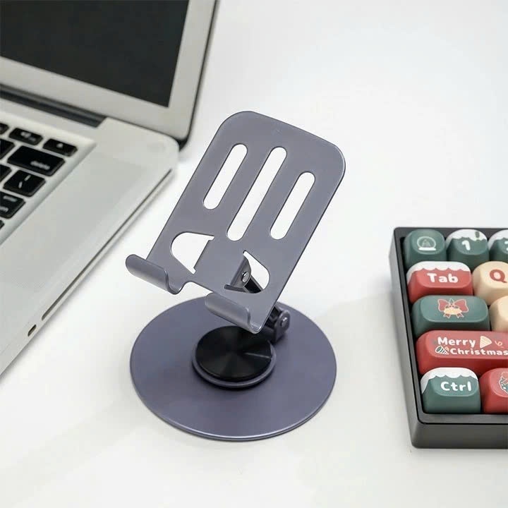 Giá Để Điện Thoại Gấp Gọn Tiện Dụng-Giá Đỡ Điện Thoại Để Bàn Kim Loại Cao Cấp - KỆ ĐỠ TRỤC XOAY 360 ĐỘ LINH HOẠT