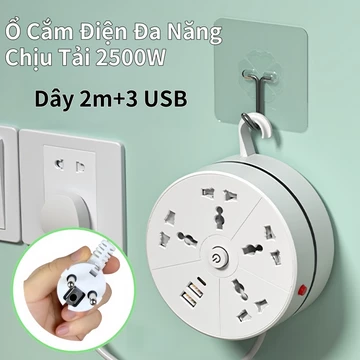 2m 3USB Ổ Cắm Điện Đa Năng/2500W Cắm Điện Điện Thông Minh/Ổ Cắm/Ổ Cắm/Điện Thông Minh