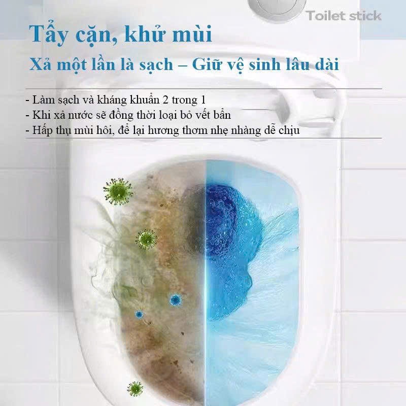 Set 4 Viên Tẩy Toilet Khử Mùi Thơm Mát – Làm Sạch Bóng, Kháng Khuẩn, Hương Dịu Dễ Chịu