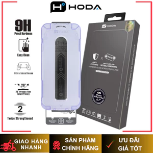 Cường Lực 2.5D HODA 2IN1 CHỐNG VÂN TAY & CHỐNG NHÌN TRỘM Có Khung Trợ Dán cho iP 17/16/15/14 Series