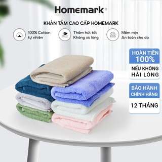 Khăn Tắm, Khăn Mặt Cotton Nguyên Chất Homemark Cao Cấp - Siêu Dày, Mềm Mại, Thấm Hút Tốt