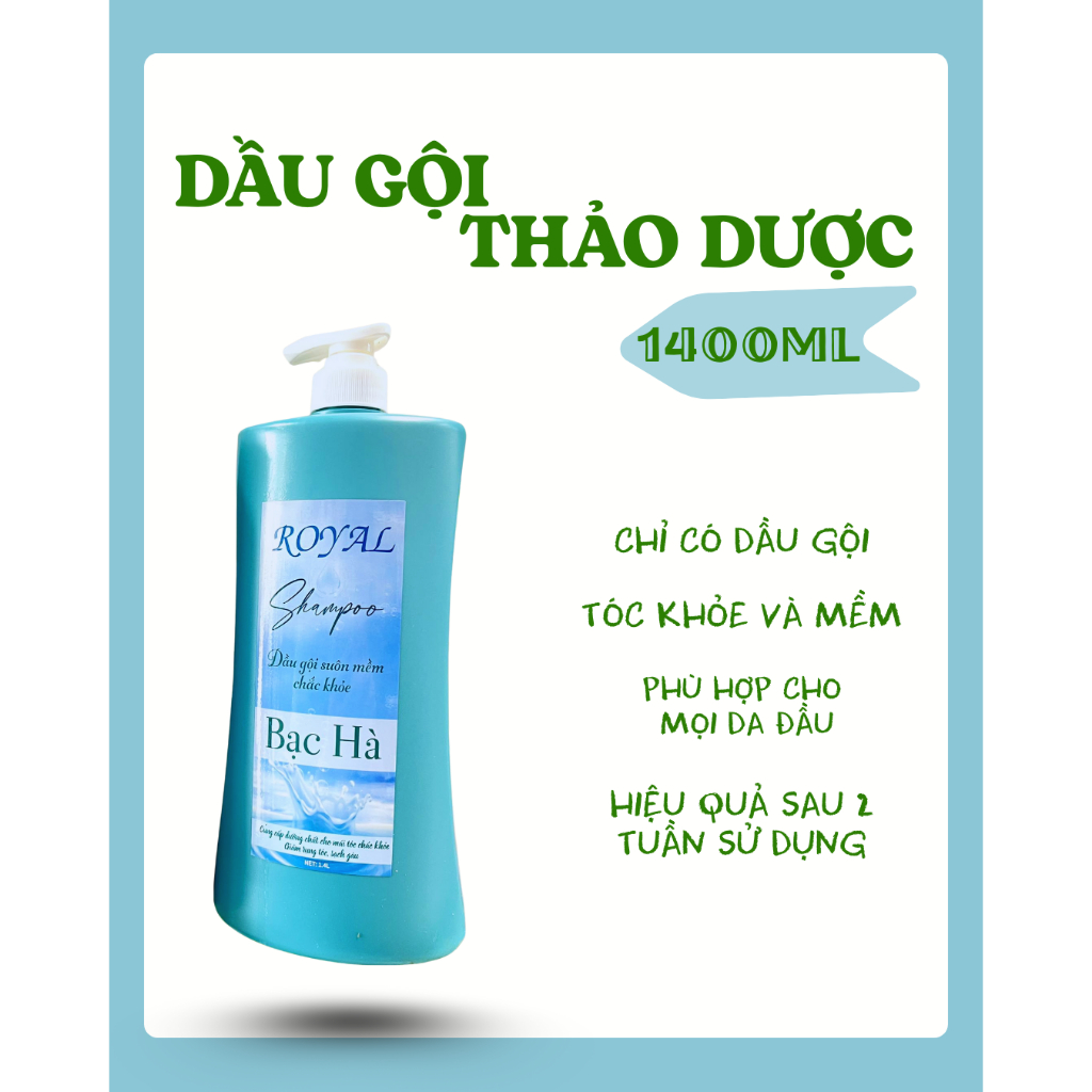 Royal thảo dược- dầu gội royal bạc hà 1400ml (chỉ dầu gội)