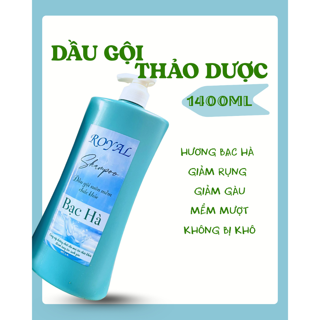 Royal thảo dược- dầu gội royal bạc hà 1400ml (chỉ dầu gội)