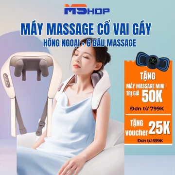 Máy Massage Cổ Vai Gáy xung điện, Massage Cổ Hồng Ngoại 42 Độ C, Massage Cổ Vai Gáy