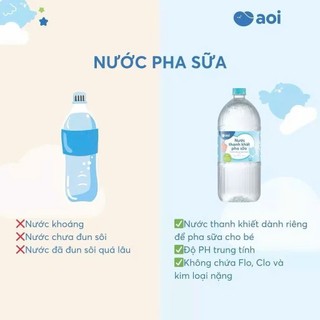 Combo 6 chai/ Combo 12 chai nước thanh khiết pha sữa Aoi 350ml/ 500ml/ 1000ml cho bé!