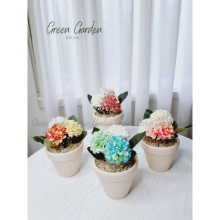 Chậu Hoa Tú Cầu Mini Decor-4 màu sang xịn ( Hoa giả cao cấp , không cần chăm , decor để bàn , phòng ngủ , quà tặng )