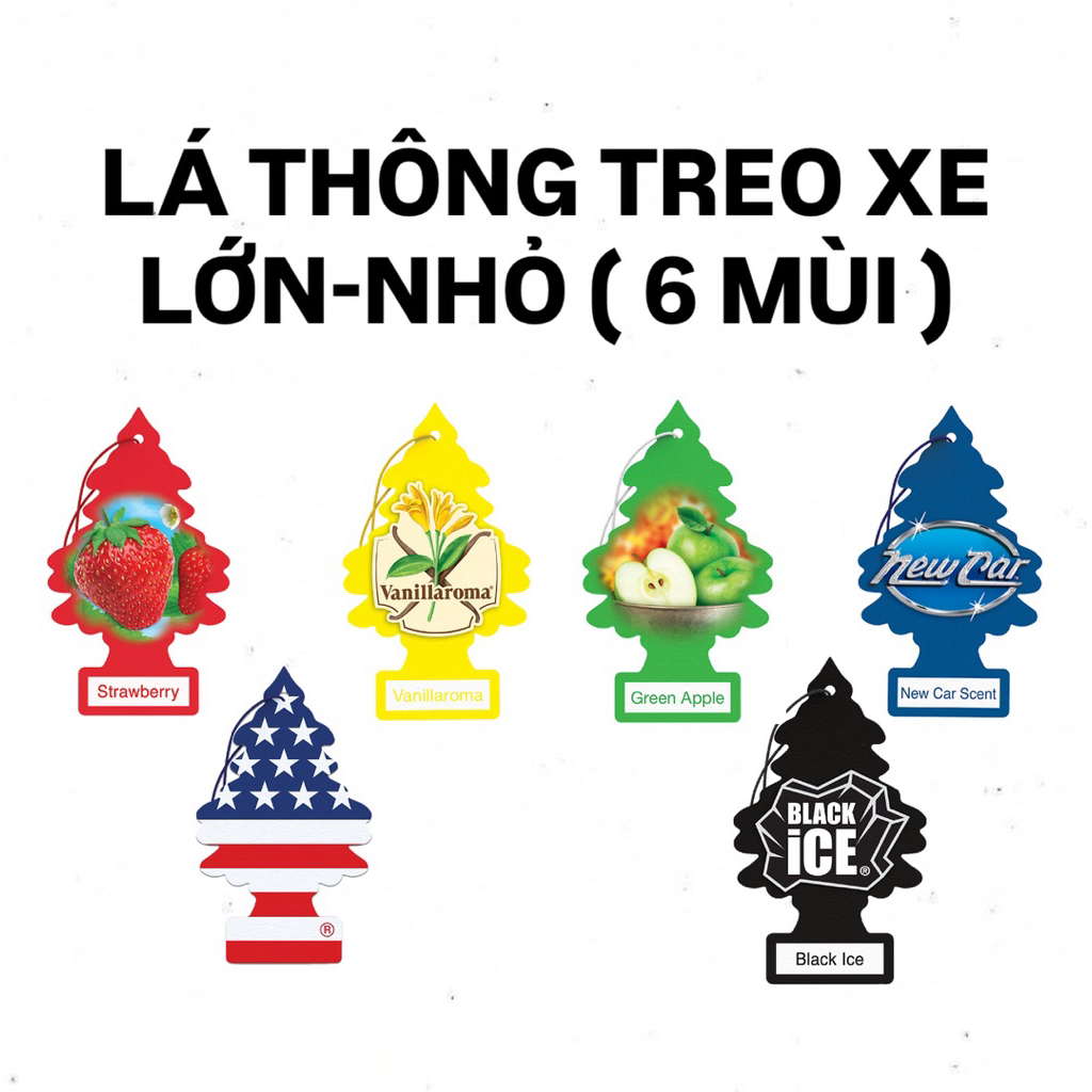 「CHÍNH HÃNG」🌲LÁ THÔNG THƠM LỚN TREO XE, TREO PHÒNG, TREO TOILET LITTLE TREES - HƯƠNG THƠM ĐA DẠNG, PHONG CÁCH