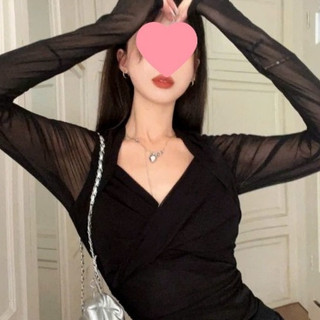 Áo Lưới Thiết Kế Cổ Xoắn Dáng Ôm Nữ Siêu Đẹp