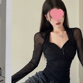 Áo Lưới Thiết Kế Cổ Xoắn Dáng Ôm Nữ Siêu Đẹp