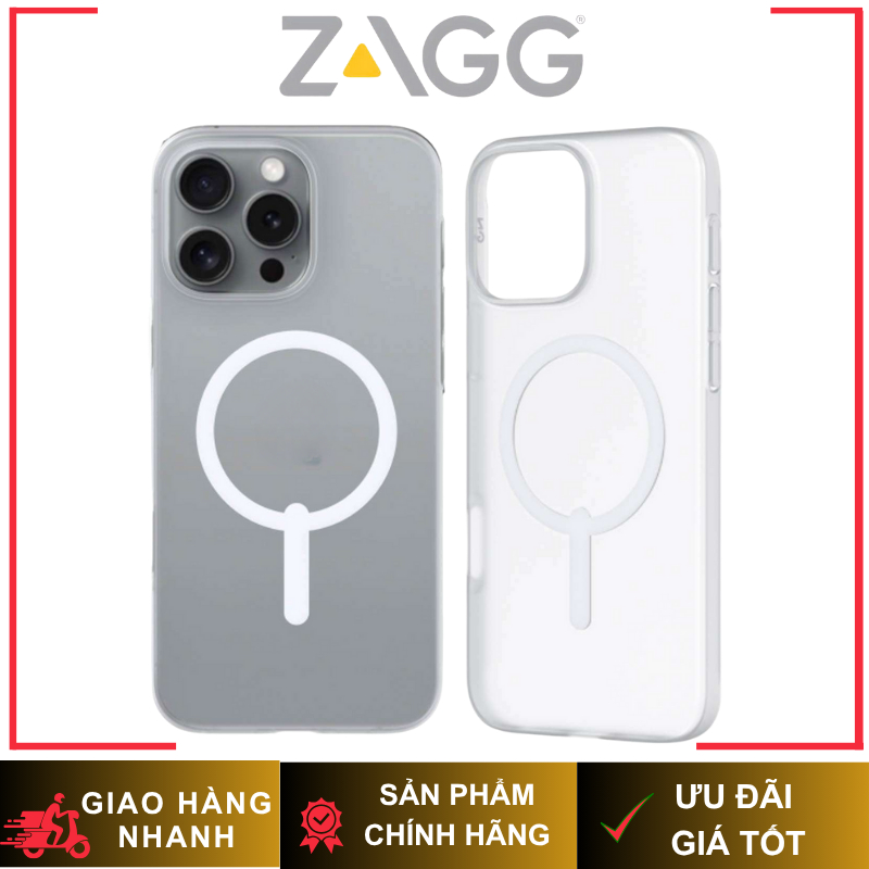 [ Siêu Mỏng ] Ốp ZAGG ESNTL Hampton Snap Lite Siêu Nhẹ Lưng Nhám Chống Vân Tay Tích Hợp Sạc Tiện Lợi Chính Hãng cho iP