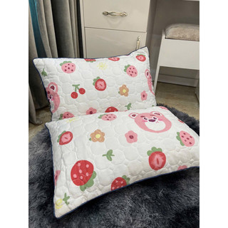 Vỏ gối nằm cotton đũi đậu nành trần bông hoạ tiết kích thước 45x65cm