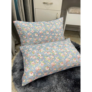 Vỏ gối nằm cotton đũi đậu nành trần bông hoạ tiết kích thước 45x65cm
